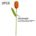 thumbnail image 2 of 2 piezas de tejido hecho a mano de un solo tulipán romántico regalo de San Valentín para esposa, flores de tulipán para la entrega del día de la madre, 2 of 6