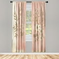 thumbnail image 2 of Ambesonne Pink Curtains, Leafy Floral Modern Grunge, Pair of 28"x84", Blush Dark Mustard, 2 of 2