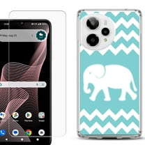 Phone Case for ATT Verge 2 5G, with Screen Protector, by OneToughShield - Chevron/Elephant