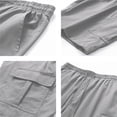 thumbnail image 4 of HKYNLAG Mens Cargo Shorts Elastic Waist Drawstring Casual Work Shorts Summer Hiking Outdoor Shorts with 4 Pockets Light Gray 2XL, 4 of 6