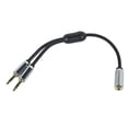 thumbnail image 2 of Monoprice Audio Cable - 0.5 Feet - Black | 3.5mm Female Plug to Two 3.5mm Male Jacks for Mobile, Gold Plated, 2 of 4