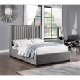 thumbnail image 2 of Meridian Furniture Logan Grey Linen Textured Fabric Full Bed, 2 of 9