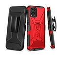 thumbnail image 5 of GW USA Case for T-Mobile Revvl 6x Pro 5G/Revvl 6 Pro 5G Case with Tempered Glass Screen Protector Hybrid Cover with Kickstand Phone Belt Clip Holster - Red, 5 of 5