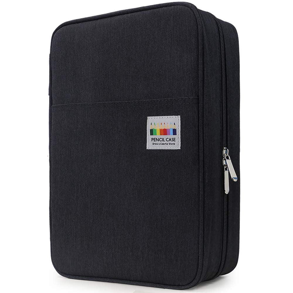 YOUSHARES 300 Slots large Colored Pencil Case - Big Capacity Pen Case Organizer with Multilayer Holder for Gel Pen & Prismacolor Colored Pencils (Black)