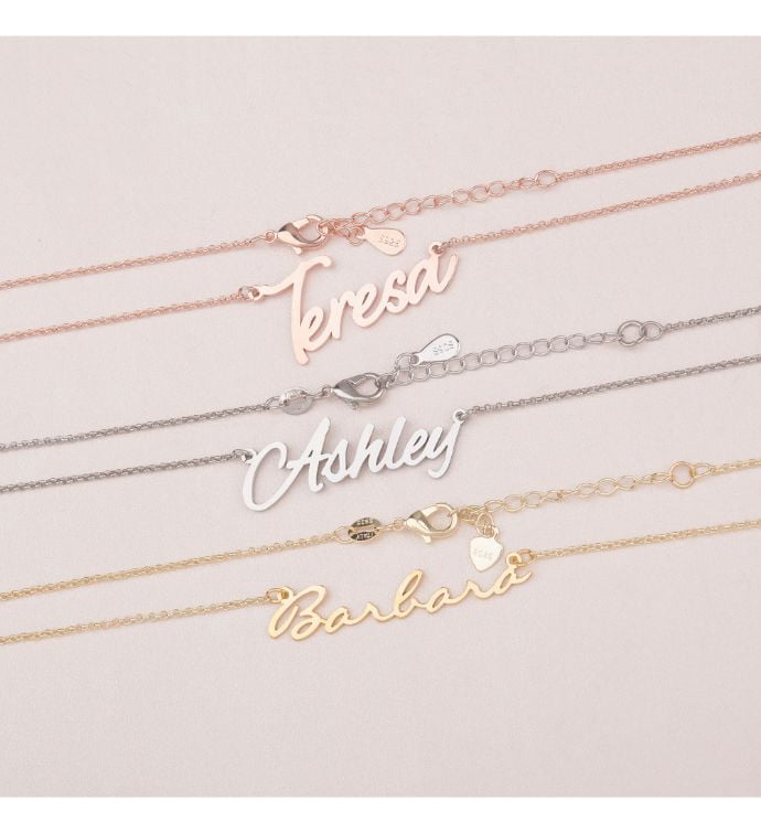 Anavia Personalized Sterling Silver Name Necklace - Dainty Name Necklace - Custom Name Gift - Personalized Nameplate Jewelry - Bridesmaid Gift for Her