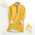 thumbnail image 2 of ZQUUVOU Women's Fleece Pullover Dress Half Zipper Thick Fleece Lined Sweatshirts Mockneck Warm Tops with Pockets Yellow, 2 of 9