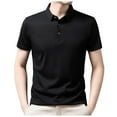 thumbnail image 1 of YDLCAFD Chemise Homme Chemise Homme Avancée Col à Revers Manches Courtes Décontractée Affaires T-Shirt en Soie Glacée, 1 of 6
