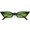 Matte Black / Green, variant on Women's Thin Extreme Cat Eye Sunglasses Rectangle Lens 47mm (White / Smoke)