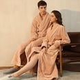 thumbnail image 1 of Winter couple flannel pajamas plus size comfortable bathrobe for warmth in winter, 1 of 5