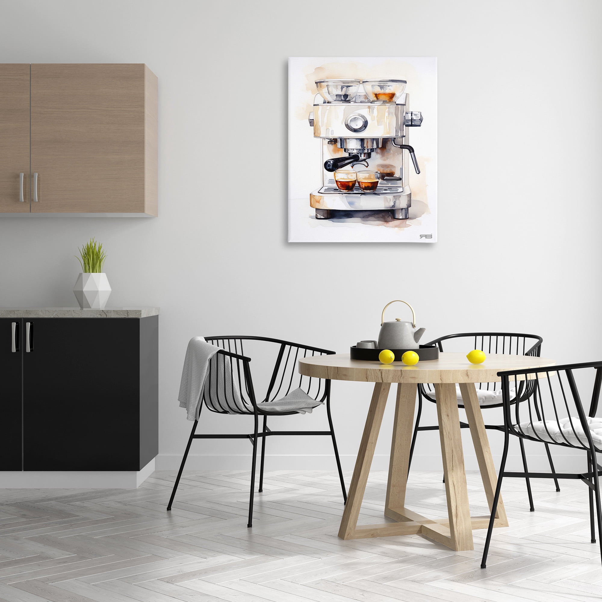 Stupell Industries Modern Espresso Machine Food & Beverage Painting Gallery Wrapped Canvas Art Print Wall Art, 30 x 40