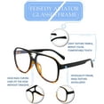 thumbnail image 4 of FEISEDY 70s Aviator Glasses Frame Blue Light Blocking Glasses Oversized Square Computer Glasses Women Men B2888, 4 of 12