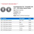 thumbnail image 2 of Front Brake Rotor Set - Compatible with 2017 - 2023 Subaru Impreza Sedan - Dynamic Friction, 2 of 2