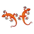 thumbnail image 3 of 2 piezas de decoración de pared de gecko de hierro, adorno artesanal de moda, arte de pared de gecko Naranja, 3 of 9