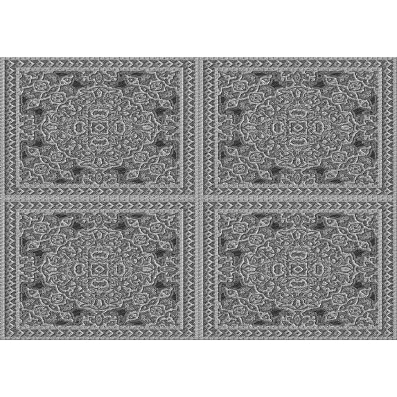 Ahgly Company Indoor Rectangle Patterned Dark Gray Area Rugs, 3' x 5'