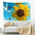 thumbnail image 5 of Shiartex Sunflower Butterflies Blue Skies Home Wall Tapestry Art 100% Polyester Wall Art Tapestry Decorative Wall Hanging Bedroom Living Room Decoration 60x40in, 5 of 7