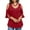 Red, variant on Meichang Cold Shoulder Tops for Women Plus Size 3/4 Bell Sleeve Shirt Dressy Casual V Neck Tunic Top Solid Loose Fit Summer T Shirts