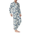 thumbnail image 2 of Honeii Vintage Floral 1 Pattern Mens Pajamas Set,2pcs Men's Lounge Long Sleeve Sleep Shirt and Pajama Bottoms Sleepwear Set,Mens Pjs Sets-XX-Large, 2 of 7