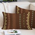thumbnail image 2 of Dark Brown Boho Throw Pillow Cover 20 x 26 Inch Decorative Pillow Cover Ethnic Tribe Striped Vintage Lumbar Pillowcase Seasonal Rectangle Cushion Case for Couch Sofa Bed Living Room, 2 of 9