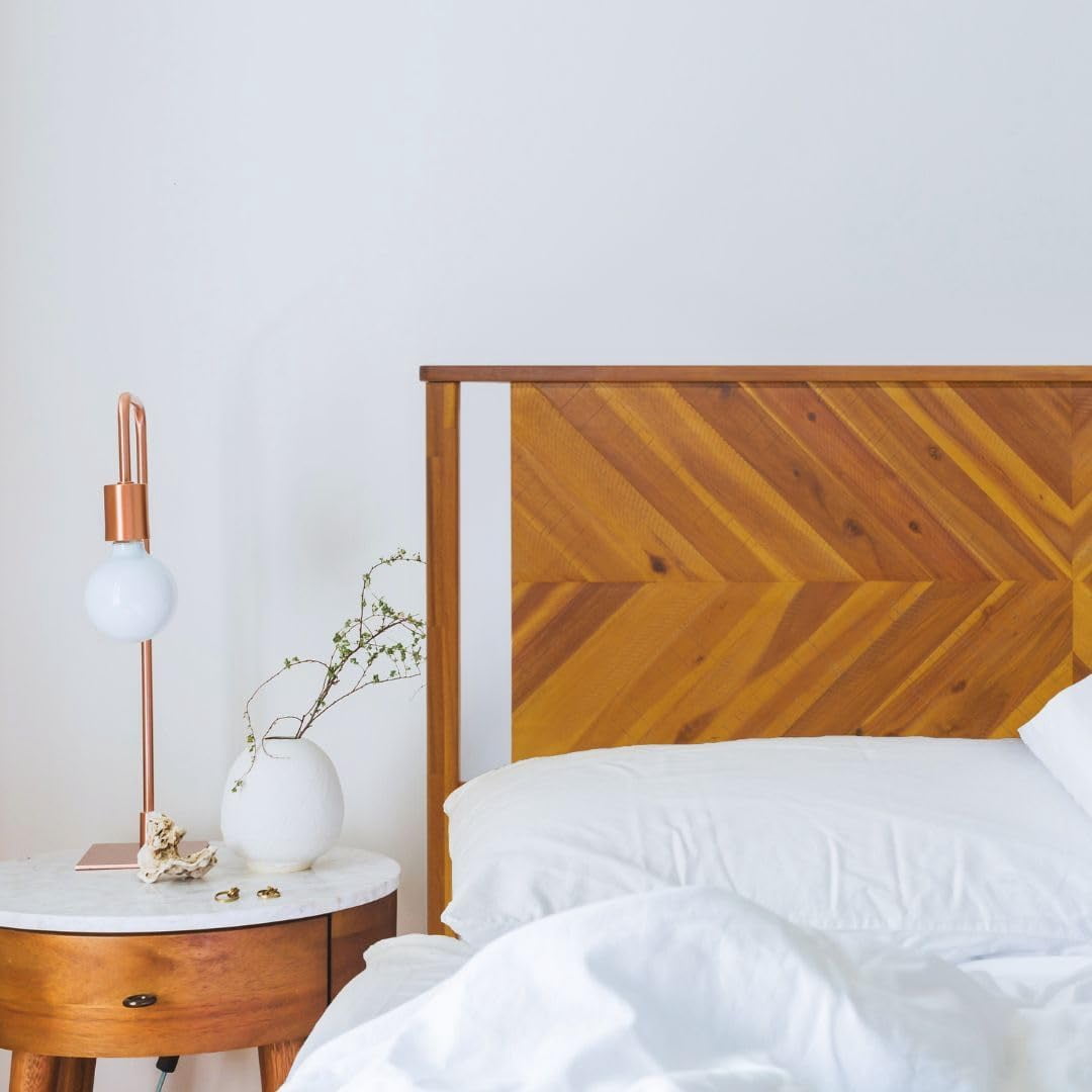 Vivian Queen Headboard ONLY, Rustic & Scandinavian Style with Solid Acacia Wood, Easy Assembly, Rustic Golden Brown