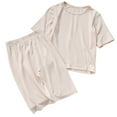 thumbnail image 4 of Odeerbi 1-8 Years Kids Boys Girls Summer Outfits Modal Short Sleeve Tops Pants Two-piece Set Cute Solid Color Soft Loungewear Kids Boys Girls Clothes, 4 of 5