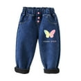 thumbnail image 2 of Hicidod Baby Jeans for Boys Girls Fleece Lined Winter Warm Denim Pants Button Stretch Casual Full Length Elastic Waist Jean, 2 of 4
