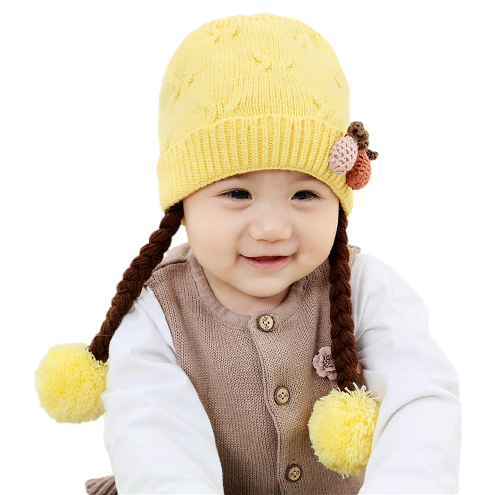 Newborn Baby Girl Boy Infant Toddler Bow Knit Crochet Hat Winter Warm Beanie CC 
