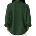 thumbnail image 6 of Button Down Sweatshirt for Women Ribbed Long Sleeve Stand Collar Hoodies Vintage T-shirt Stylish Blouse Tops Timeless Homewear 2026 Fall Winter Outfits Clothes, Green, XXL, 6 of 9