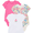 Pink & White Multi, variant on Wonder Nation Baby Girls Bodysuit with Short Sleeves, Sizes 0-24 Months