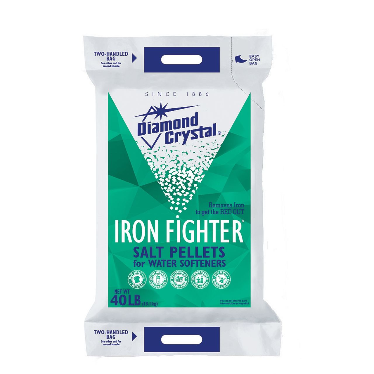 Product of Cargill Diamond Crystal Iron Fighter Salt Pellets 40 lbs