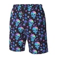 thumbnail image 2 of Yiaed Skull Flower Blue Print Men's Swim Trunks with Lining Quick Dry Sports Shorts Beach Shorts Boardshorts-X-Large, 2 of 5
