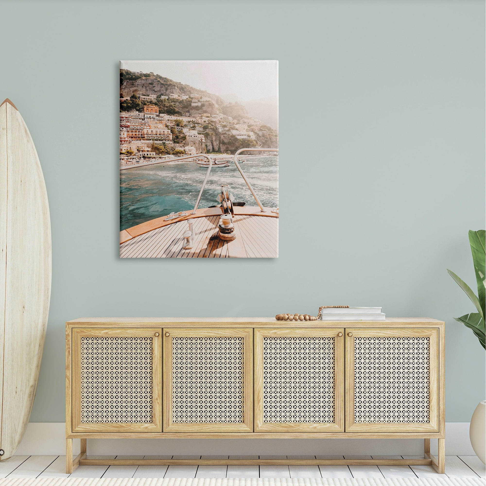 Stupell Boating Coastal Seaside Town Buildings Landscape Photography Gallery Wrapped Canvas Print Wall Art