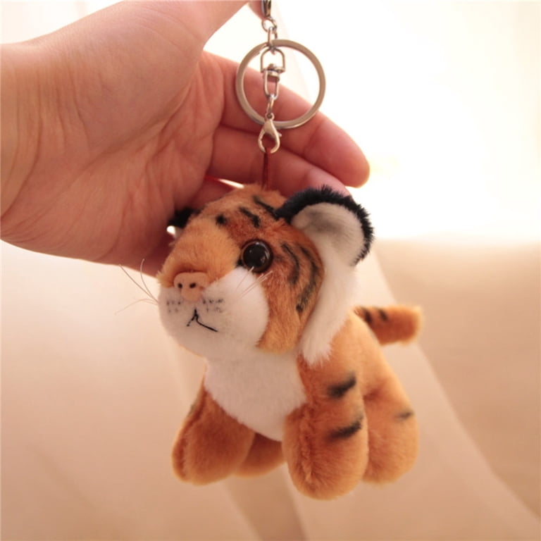 Puzzled Tiger Plush Keychain Stuffed Animal Toy - Soft Plush Wild