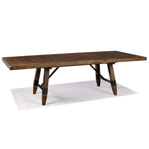 Intercon Furniture River Traditional Wood Veneer Trestle Table in Brown