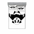 thumbnail image 2 of Panda Bedding Set with Sheet & Covers, Funny Panda Wants to Hug and Cuddle Friendly Cartoon Illustration Print, Printed Bedroom Decor 2 Shams, 4 Sizes, Black White, by Ambesonne, 2 of 3