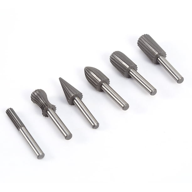 6 Piezas, Juego De Amoladora Eléctrica Con Escofina Giratoria Y Limas Rotativas Hss, Acero De Alta Velocidad, Adecuado Para Moler Metal, Plástico, Madera Y Metal Blando,