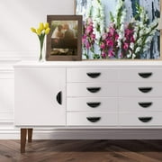 ABCISI Modern Light Brushed Cabinet Pulls, Furniture Hardware Collection, Cabinet Handles, Drawer Pulls, Door Pulls, Kitchen Cupboard Handle, Pack of 4 (Black, S-4PCS, 1.3Hole Center)