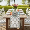 thumbnail image 4 of Rustic Boho Southwest Aztec Abstract Pattern Aesthetic Table Runner for Dining Table, Decorative Table Linen for Kitchen, Dining Room Tabletop Décor, Machine Washable, 13"x72", 4 of 9