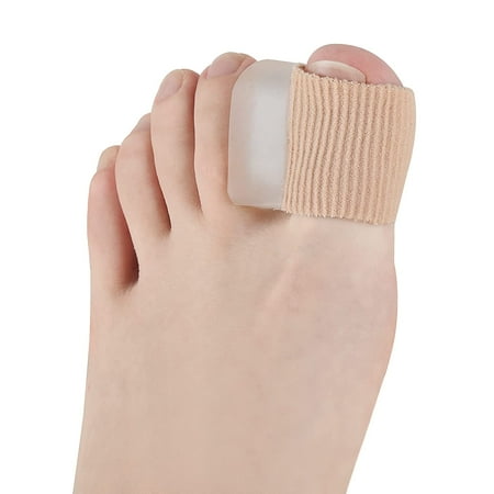Toe Separator, 6pcsBig Toe Straightener, Gel Toe Spacer with Fabric Sleeve, Toe Protector Relief Pain from Bunion, Overlapping, Drifted Toe or other Discomfort-Beige