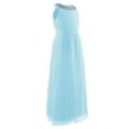 thumbnail image 3 of CHICTRY Girls Sleeveless Chiffon Pleated Princess Dress Sequined Neckline Birthday Party Dress Sky Blue 16, 3 of 6