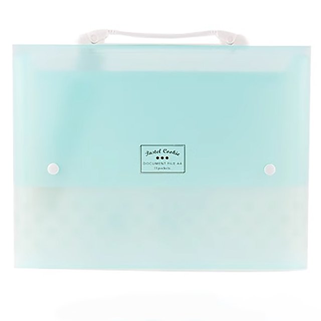 Blue Organ Bag 13 Compartment Folder Multifunctional Storage Bag A4 Expanding File Folder, Subdivision Accordion File Folder Mini Organizer Wallet for Cards, Coupons, Receipt,Tax Item