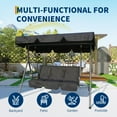 thumbnail image 3 of Luku 3 Seater Outdoor Swing Chair with Adjustable Canopy, Paito Swing Chair for Porch, Convertible Canopy Hanging Swings Glider Lounge Chairs, 3 of 9