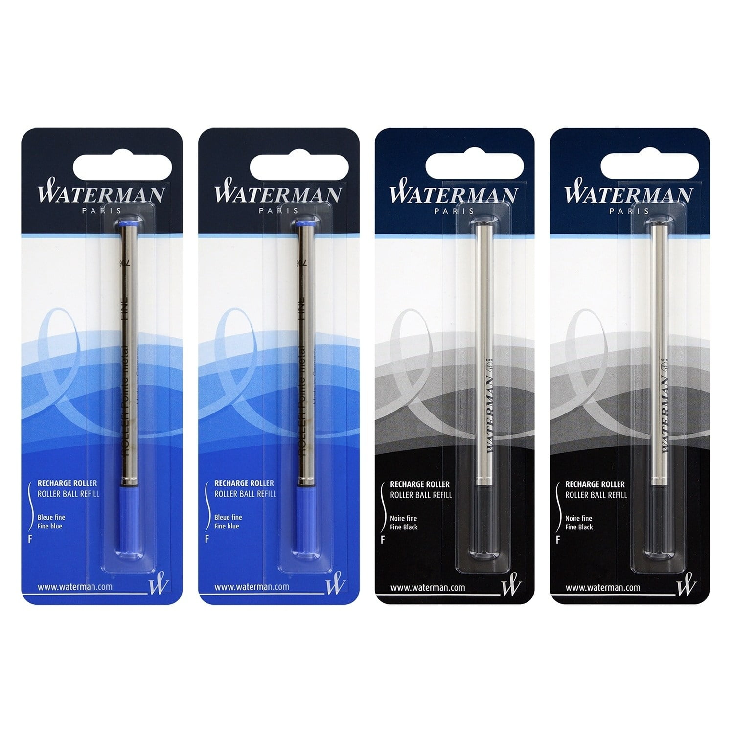 Waterman Rollerball Refill for Rollerball Pens, Fine Point, Black and