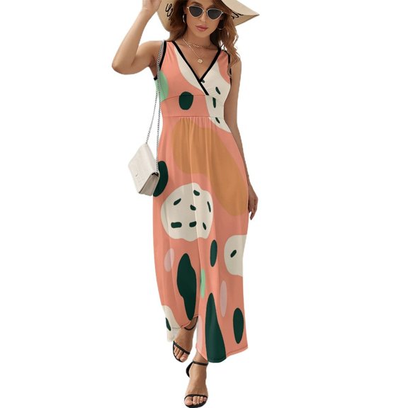 Leopard Print Pattern Sleeveless Dress Woman Fashion Long Dresses Women's Summer Suit Dress 2025