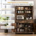 thumbnail image 4 of Kitchen Pantry Cabinet, Farmhouse Hutch Cabinet with Buffet Cupboard, 63in Tall Storage Cabinet with Adjustable Shelves & Anti-tip Design for Kitchen Dining Living Room - Rustic Brown, 4 of 8