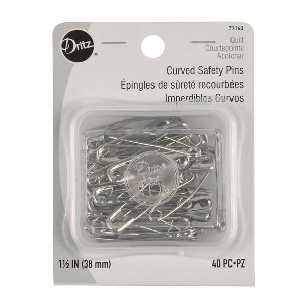 Dritz Curved Safety Pins, 40 Count