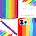 thumbnail image 3 of Compatible con iPhone 12 Pro Max 6.7 pulgadas Funda de silicona líquida suave arcoíris [Protección contra caídas] [Esquinas que absorben los golpes], 3 of 8