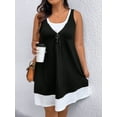 thumbnail image 4 of Cuteduck Plus Size Women’s Sleeveless V-Neck Zipper Dress Spring/Summer 1X-5X, 4 of 4