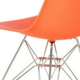 thumbnail image 5 of 2xhome Set of 4 Orange Mid Century Modern Vintage Molded Shell Assembled Chairs Chrome Wire Metal Eiffel Side Armless No Arms With Back DSW for Desk Work Office Dining Living Kitchen Bedroom, 5 of 7