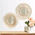 thumbnail image 2 of Natural Rattan Mirror - Round or Flower, 2 of 5
