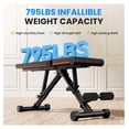 thumbnail image 6 of Foldable Adjustable Weight Press 795LB for Home Gym, Full Body Workout Sit Up Exercise, Ab Exercises Strength Training, Lifting Incline Decline Flat Utility Benches, 2-Sec Folding, 6 of 7